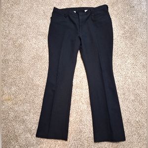 Vtg 70s Panhandle Slim perma pleat black flare trousers 40x34